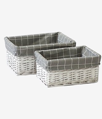 White Wicker Basket 