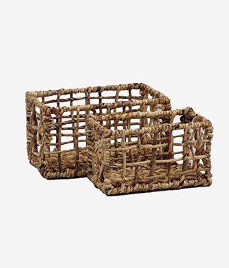 Open Woven Water Hyacinth Basket